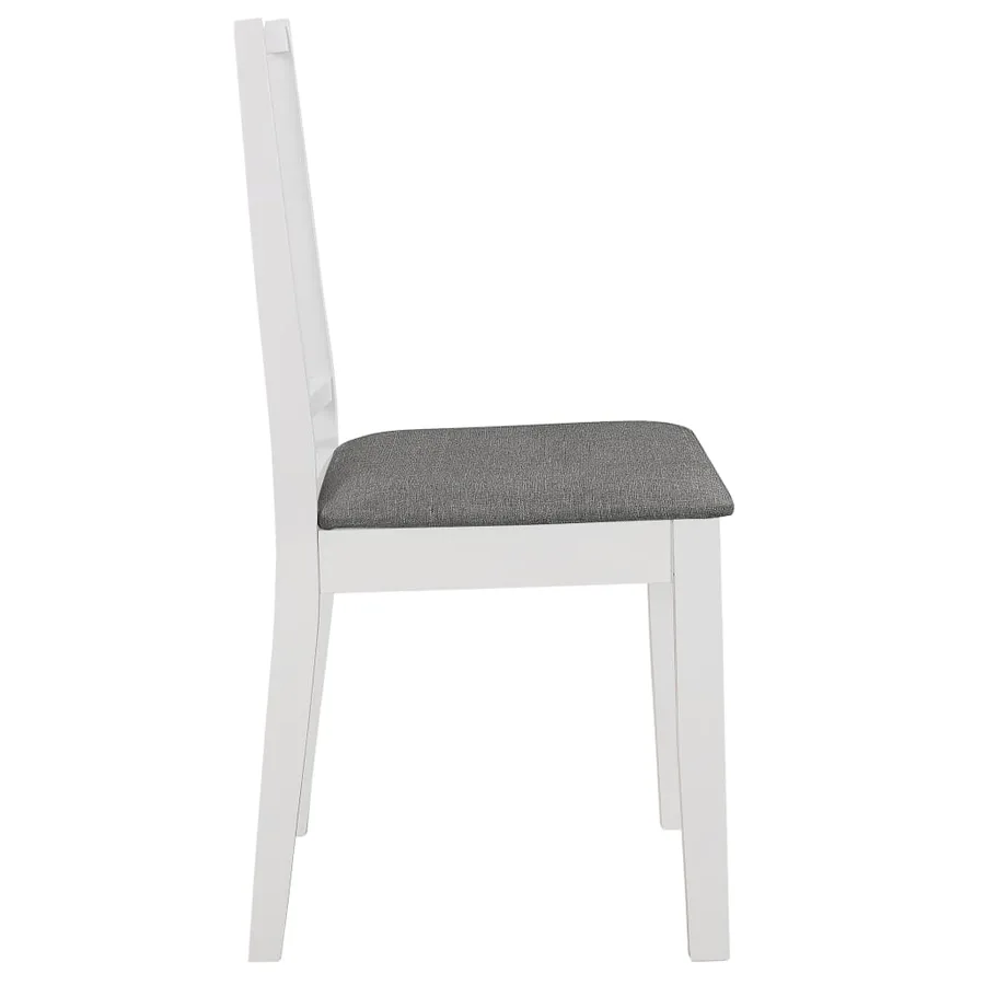 Chaises à manger avec coussins lot de 6 blanc bois solide - 4