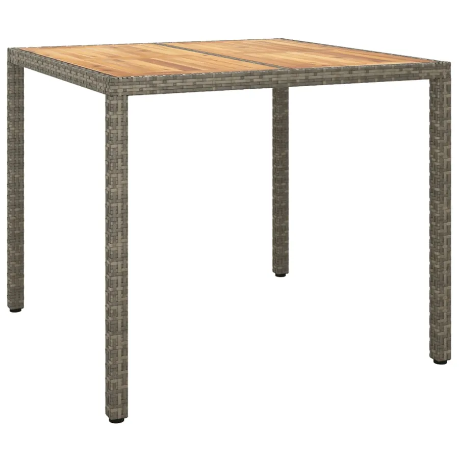 Ensemble à manger de jardin 3 pcs coussins gris résine tressée - 6