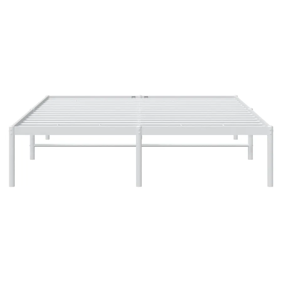 Cadre de lit métal sans matelas blanc 150x200 cm - 6