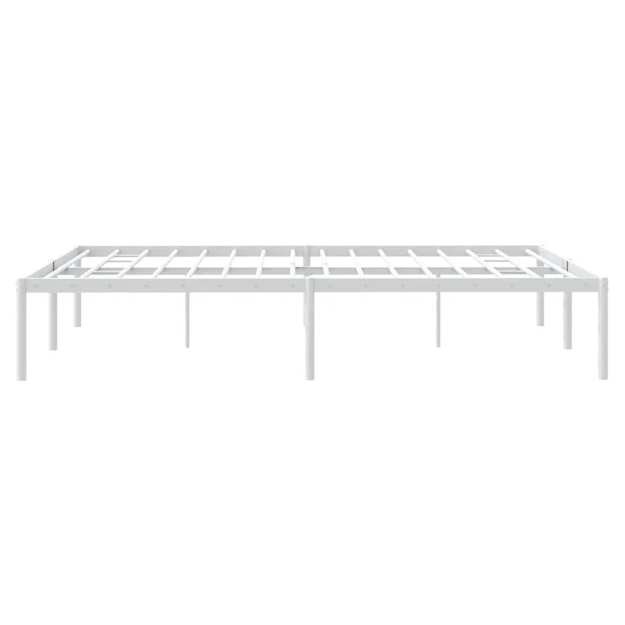 Cadre de lit métal sans matelas blanc 150x200 cm - 7