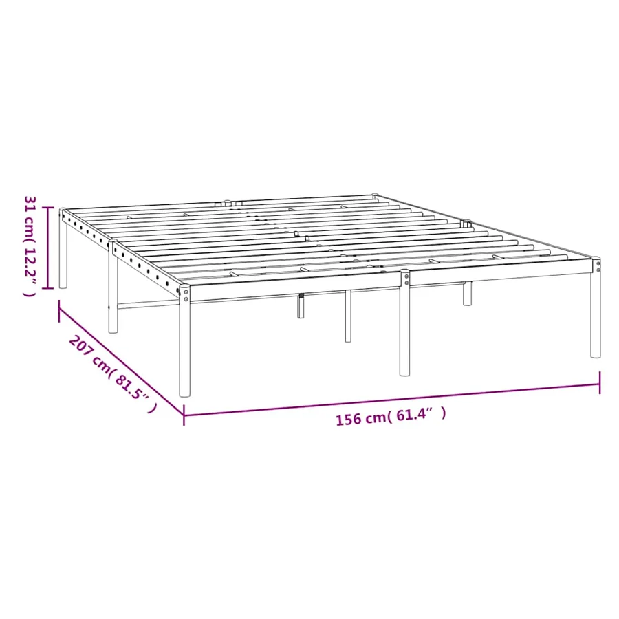 Cadre de lit métal sans matelas blanc 150x200 cm - 9