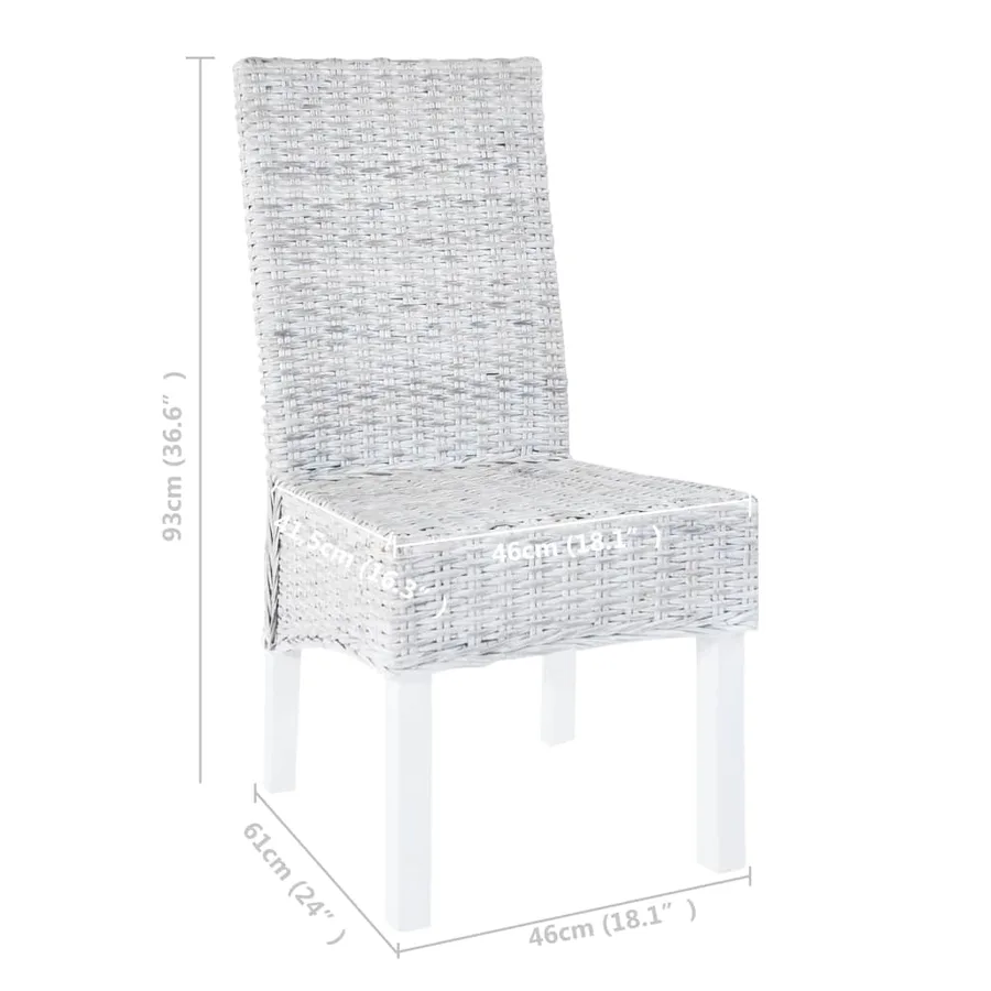 Chaise à manger lot de 6 rotin Kubu et bois de manguier - 8
