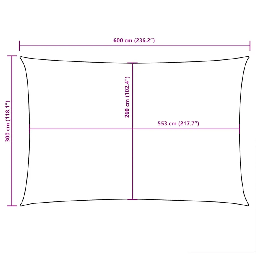 Voile de parasol tissu oxford rectangulaire 3x6 m taupe - 10