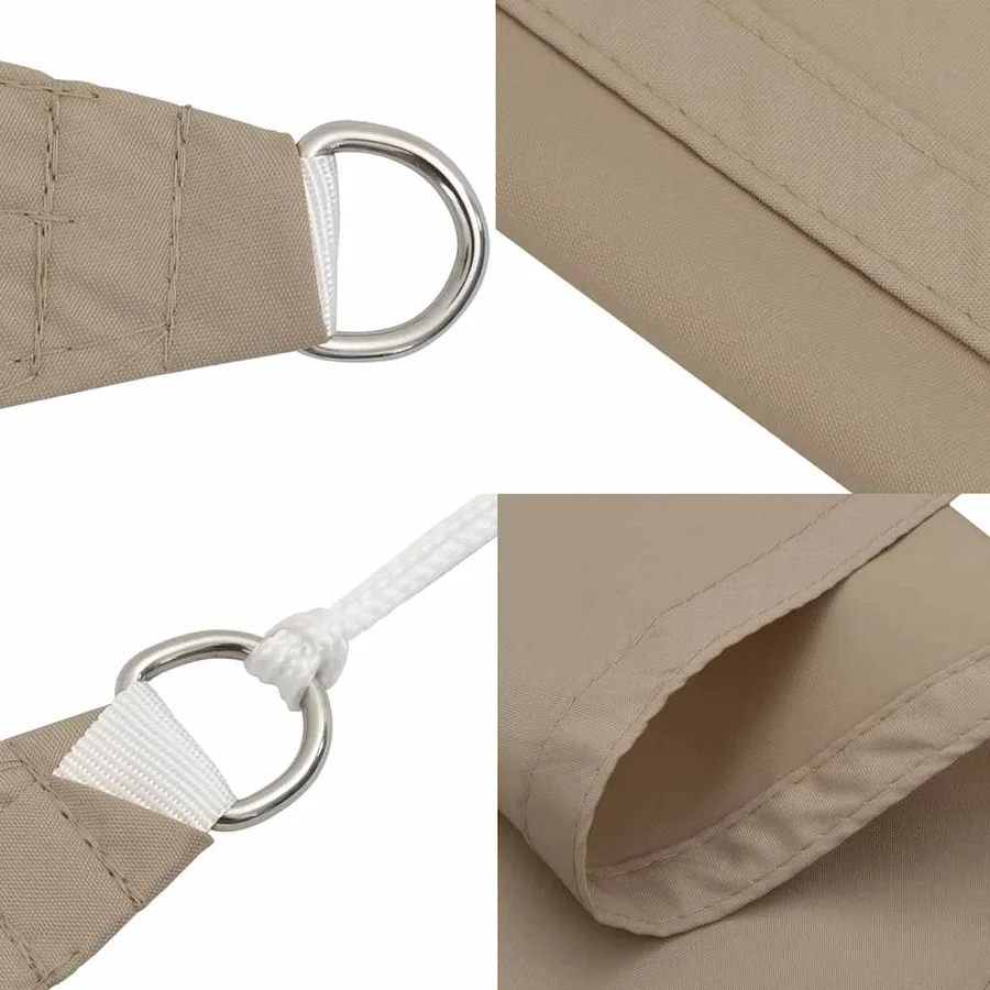 Voile de parasol tissu oxford rectangulaire 3x6 m taupe - 7
