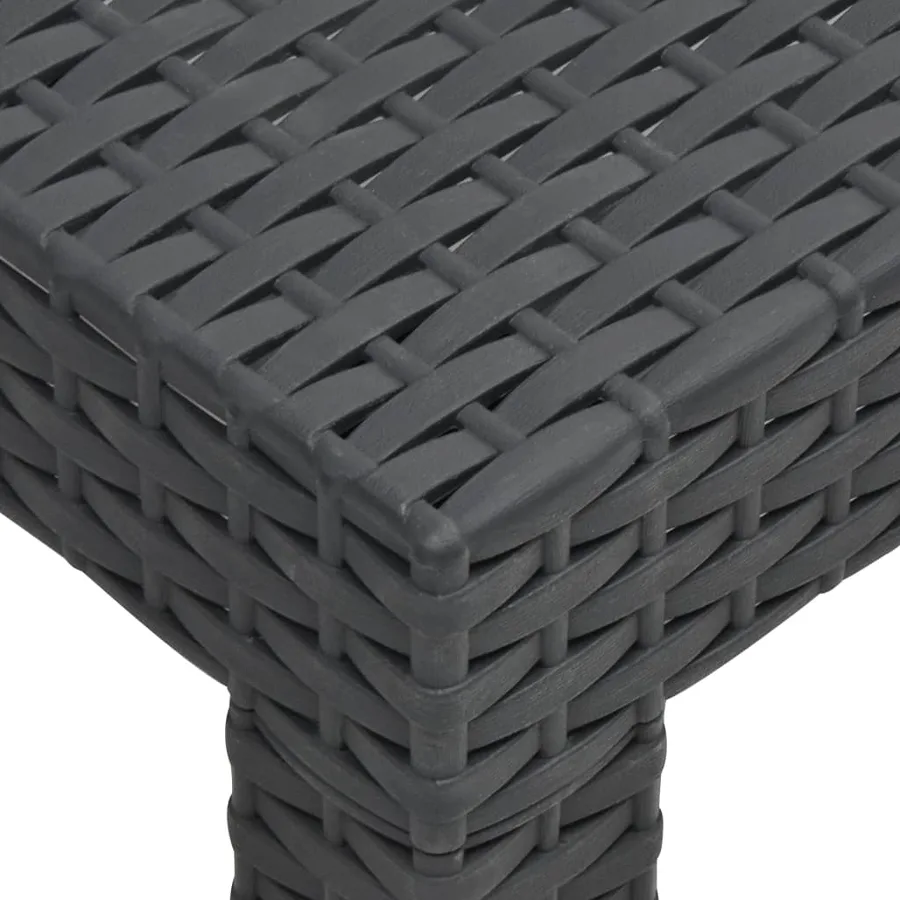 Table de jardin Anthracite 58x58x41 cm PP Rotin - 5