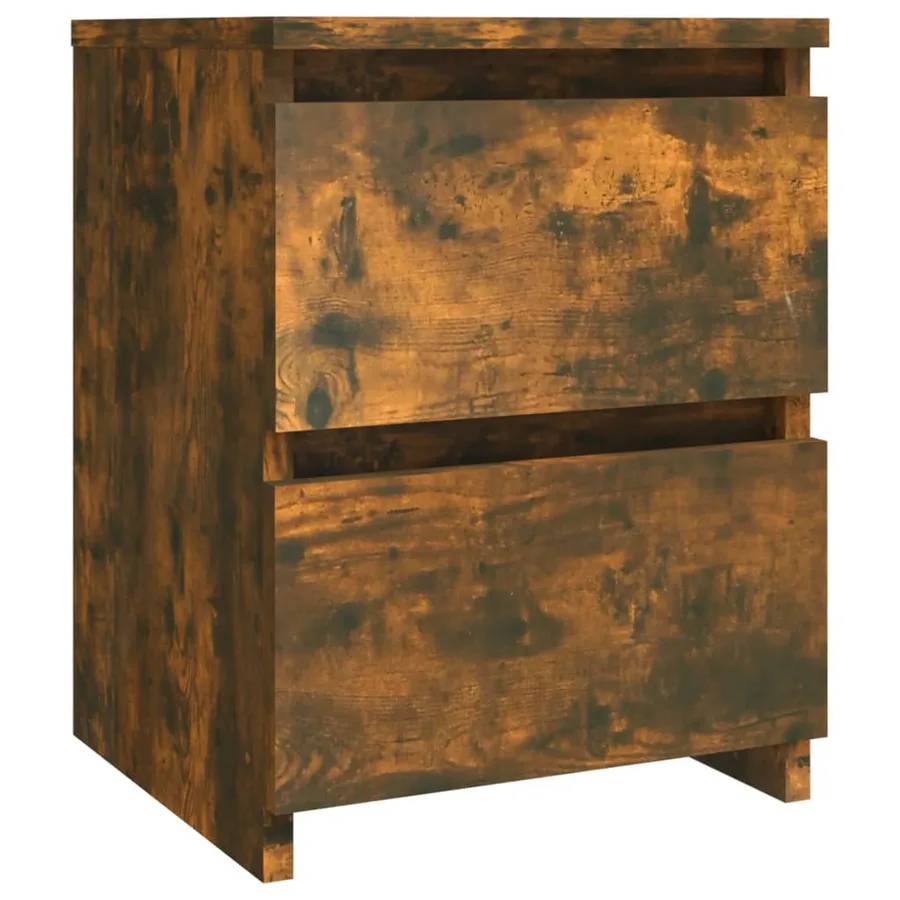 Table de chevet en chêne fumé 30x30x40 cm bois d'ingénierie - 2