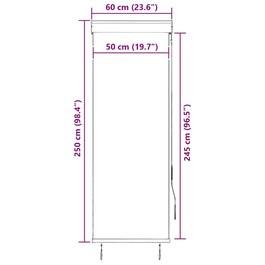 Store roulant d'extérieur 60x250 cm Orange et marron - 9