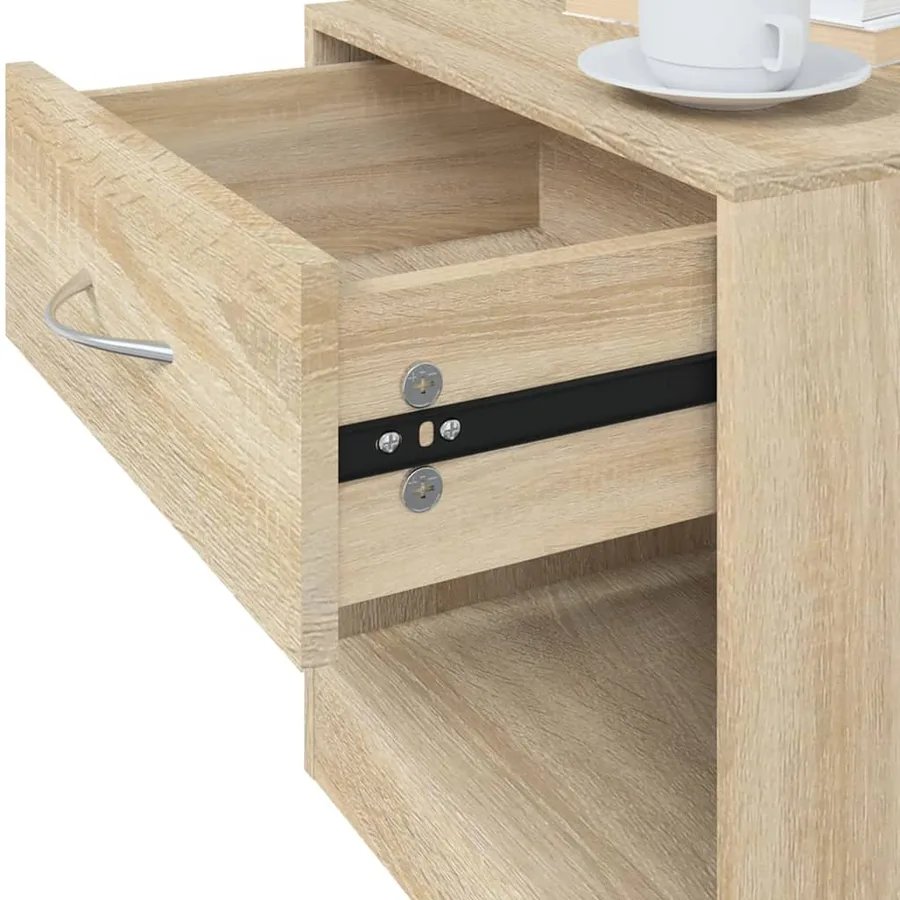 Table de chevet 2 pcs avec tiroir Couleur de chêne - 10
