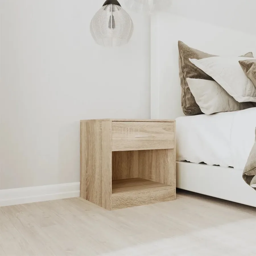 Table de chevet 2 pcs avec tiroir Couleur de chêne - 3
