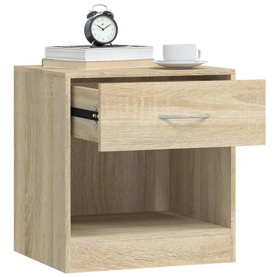 Table de chevet 2 pcs avec tiroir Couleur de chêne - 5