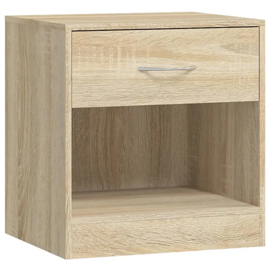 Table de chevet 2 pcs avec tiroir Couleur de chêne - 6