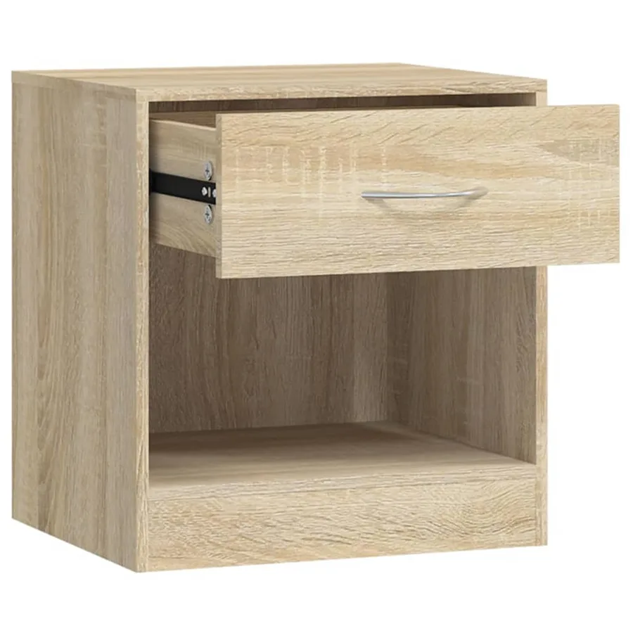 Table de chevet 2 pcs avec tiroir Couleur de chêne - 7