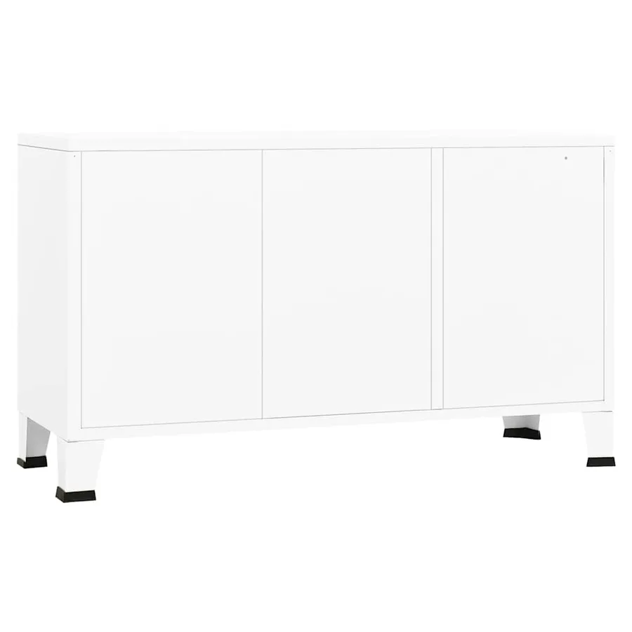 Buffet industriel Blanc 105x35x62 cm Métal et verre - 5