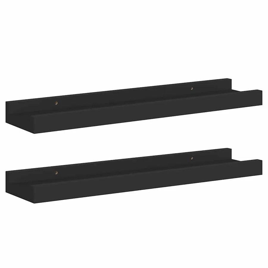 Étagères à rebord pour cadre photo 2 pcs Noir 40x9x3 cm MDF - 5
