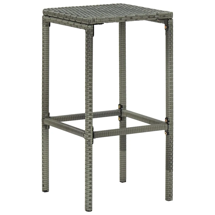 Ensemble de bar de jardin 5 pcs et coussins Résine tressée Gris - 11