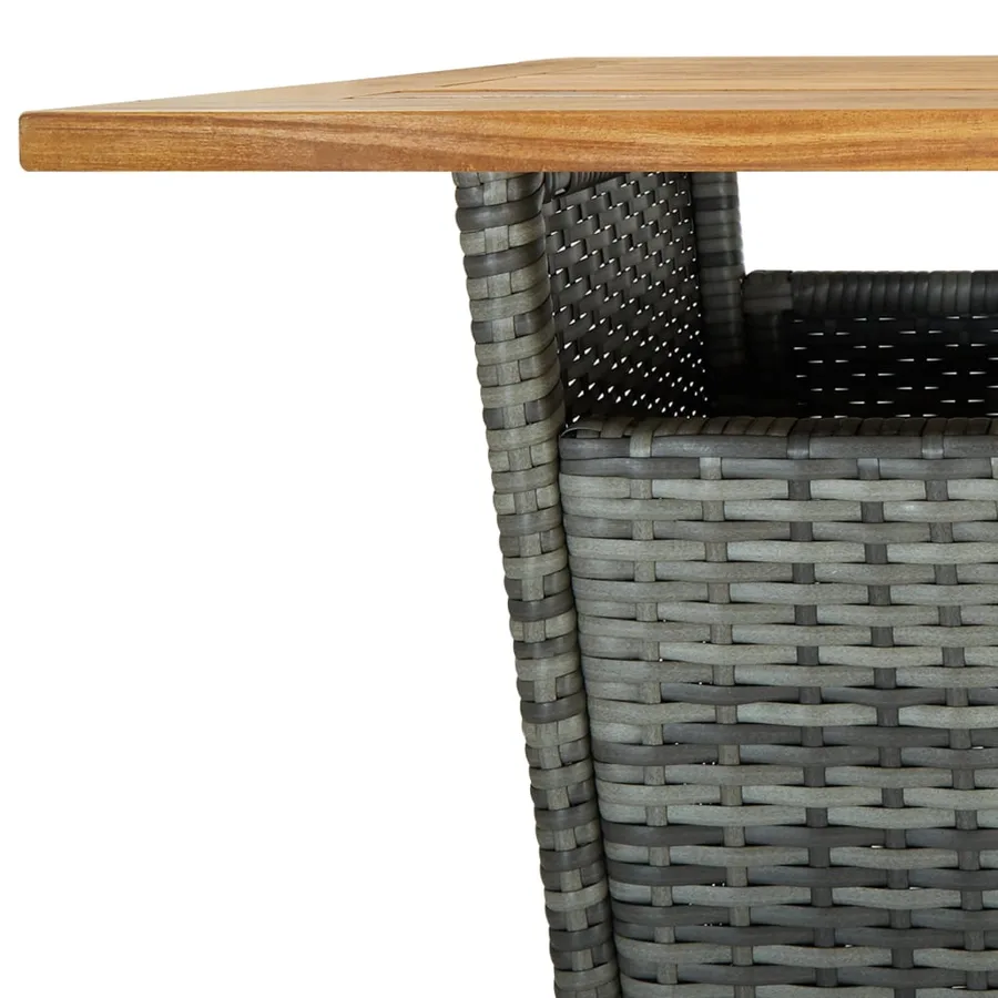 Ensemble de bar de jardin 5 pcs et coussins Résine tressée Gris - 7