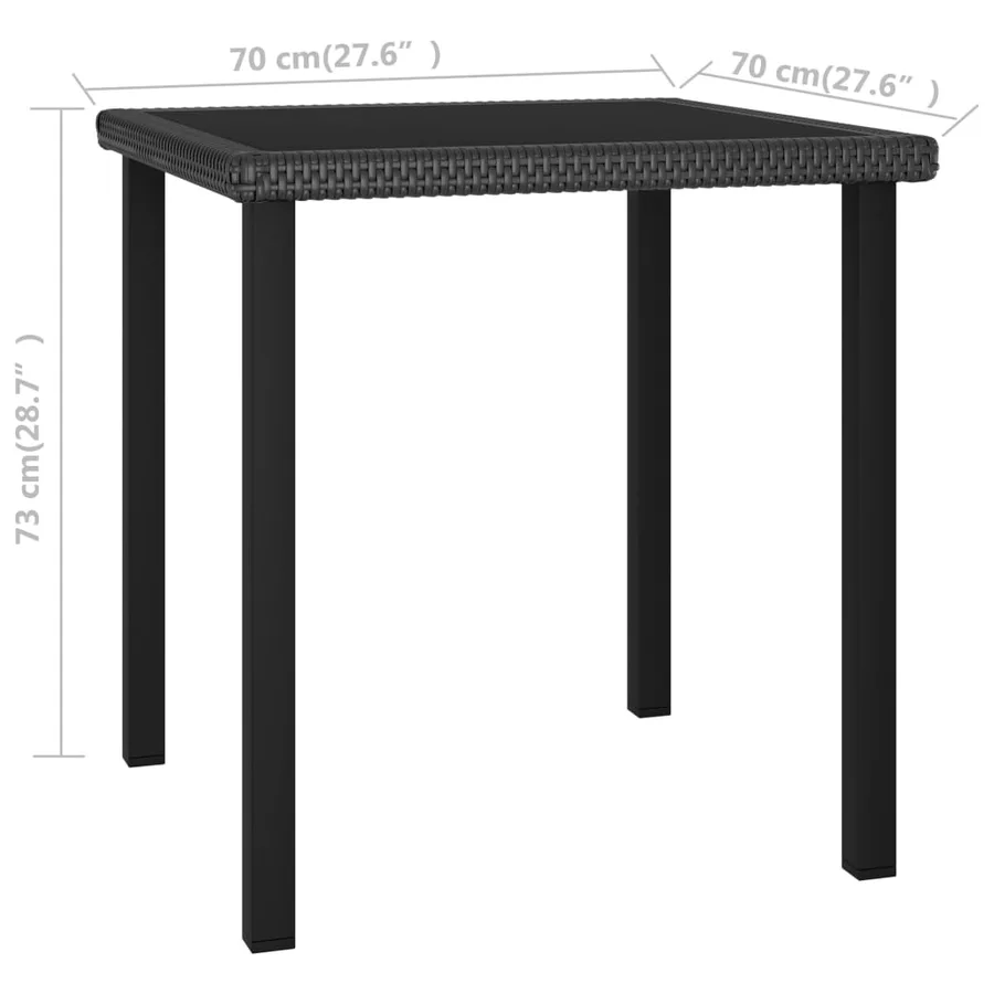Ensemble à manger de jardin 5 pcs Résine tressée Noir - 11