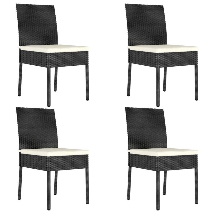 Ensemble à manger de jardin 5 pcs Résine tressée Noir - 6