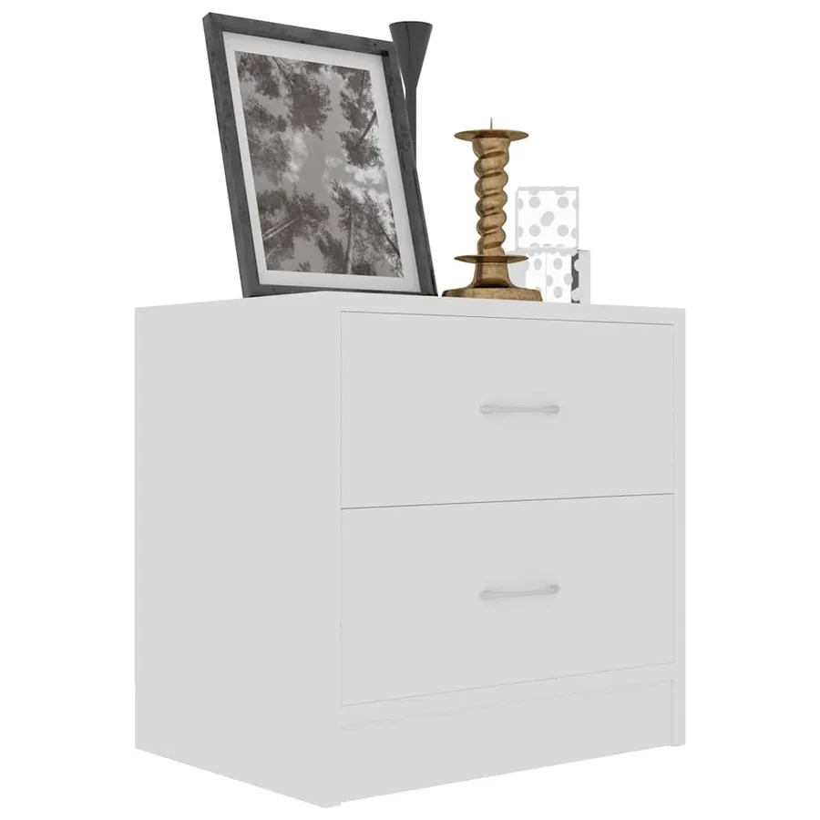 Tables de chevet 2 pcs Blanc 40x30x40 cm Bois d'ingénierie - 4