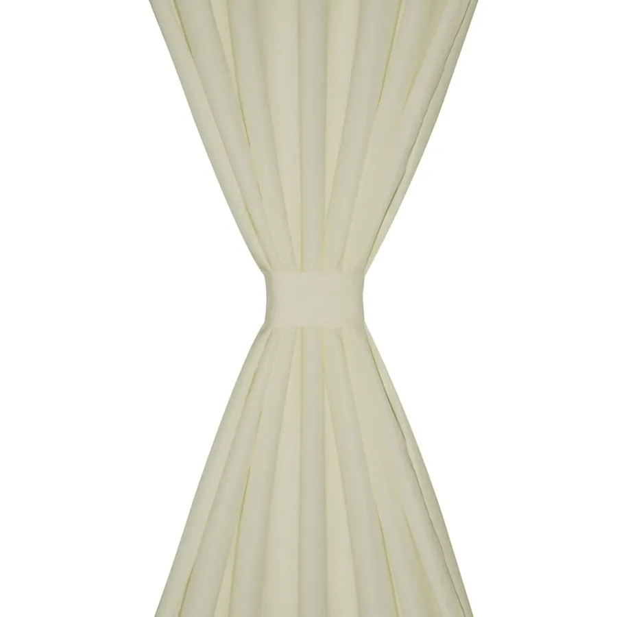 2 pcs Rideau à Passant Micro Satin Crème 140 x 245 cm - 3