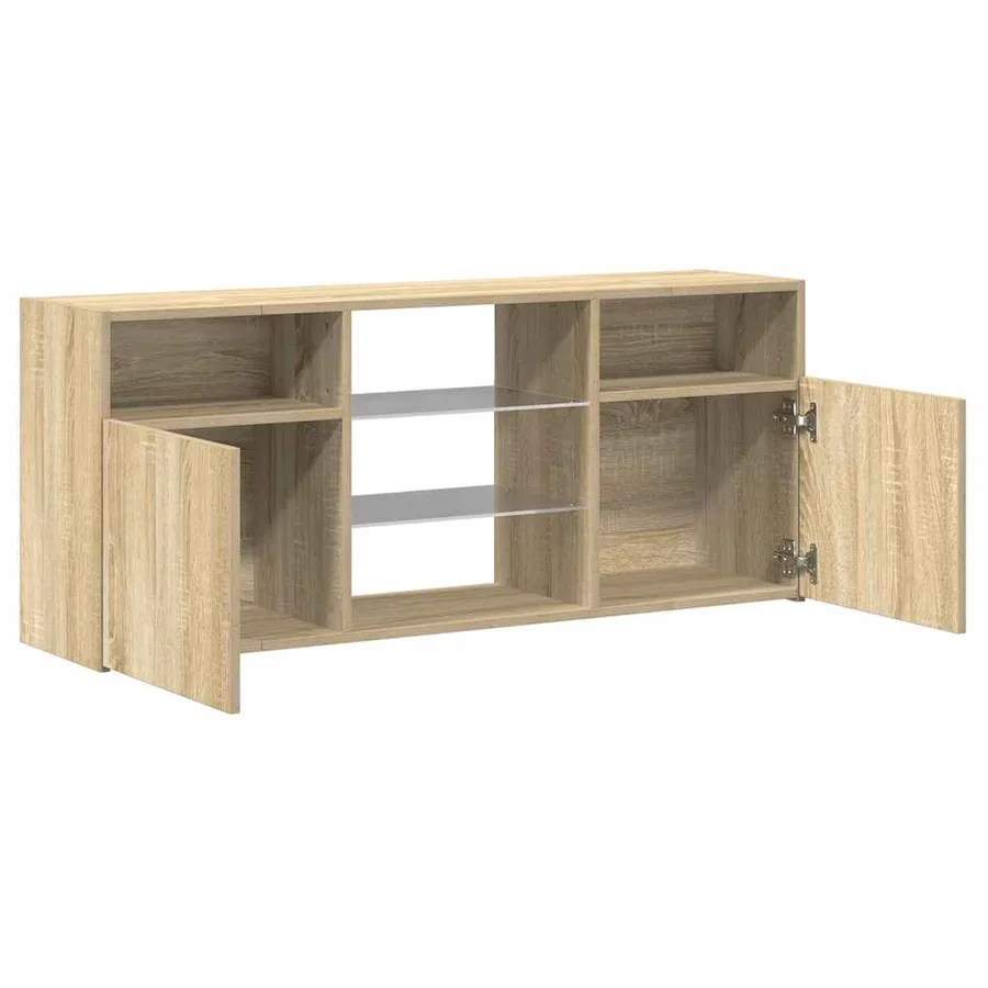 Meuble TV avec lumières LED chêne sonoma 120x30x50 cm - 10