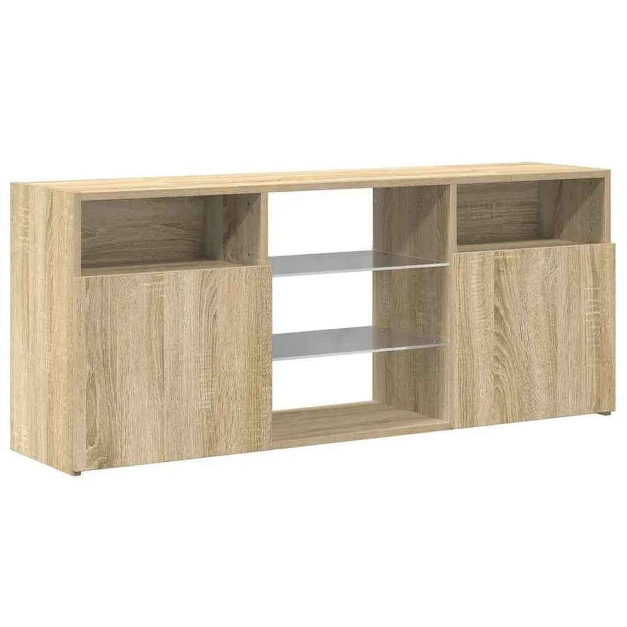 Meuble TV avec lumières LED chêne sonoma 120x30x50 cm - 6