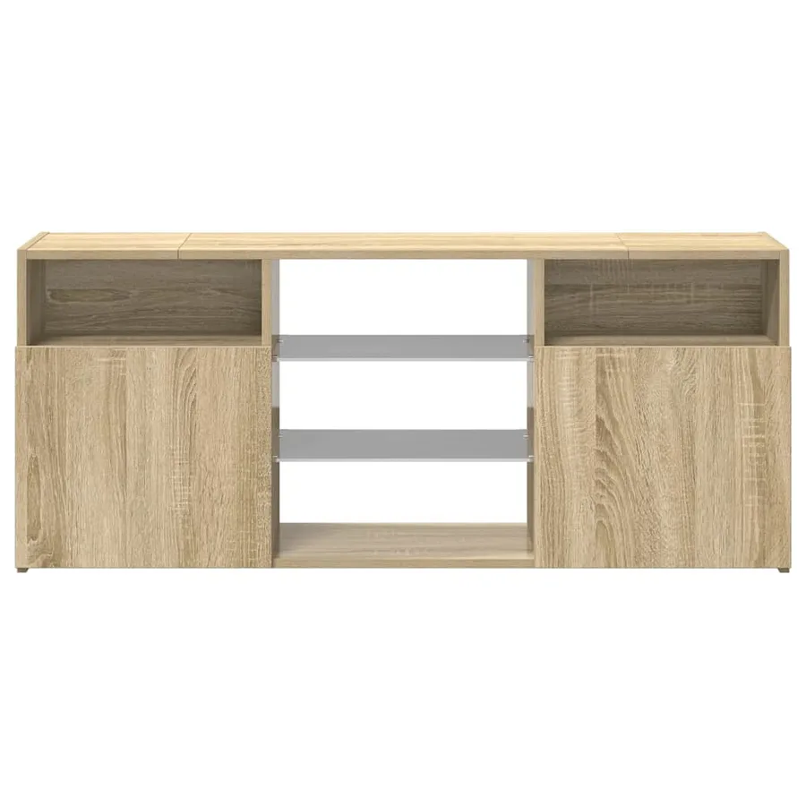 Meuble TV avec lumières LED chêne sonoma 120x30x50 cm - 7