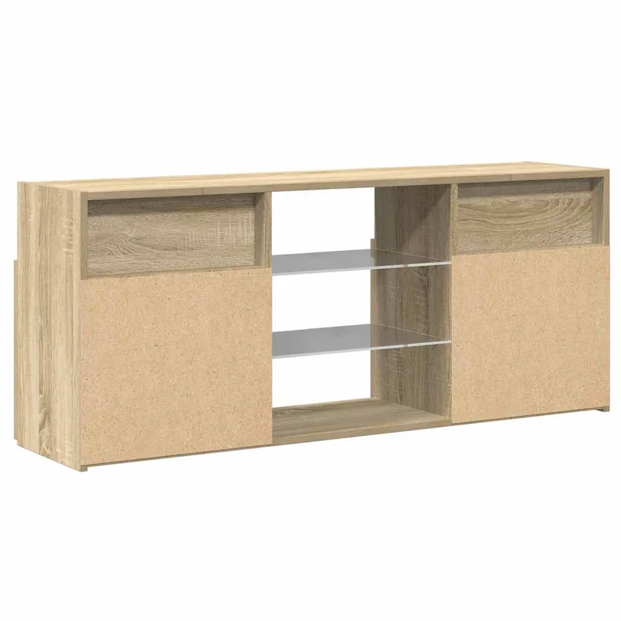 Meuble TV avec lumières LED chêne sonoma 120x30x50 cm - 9