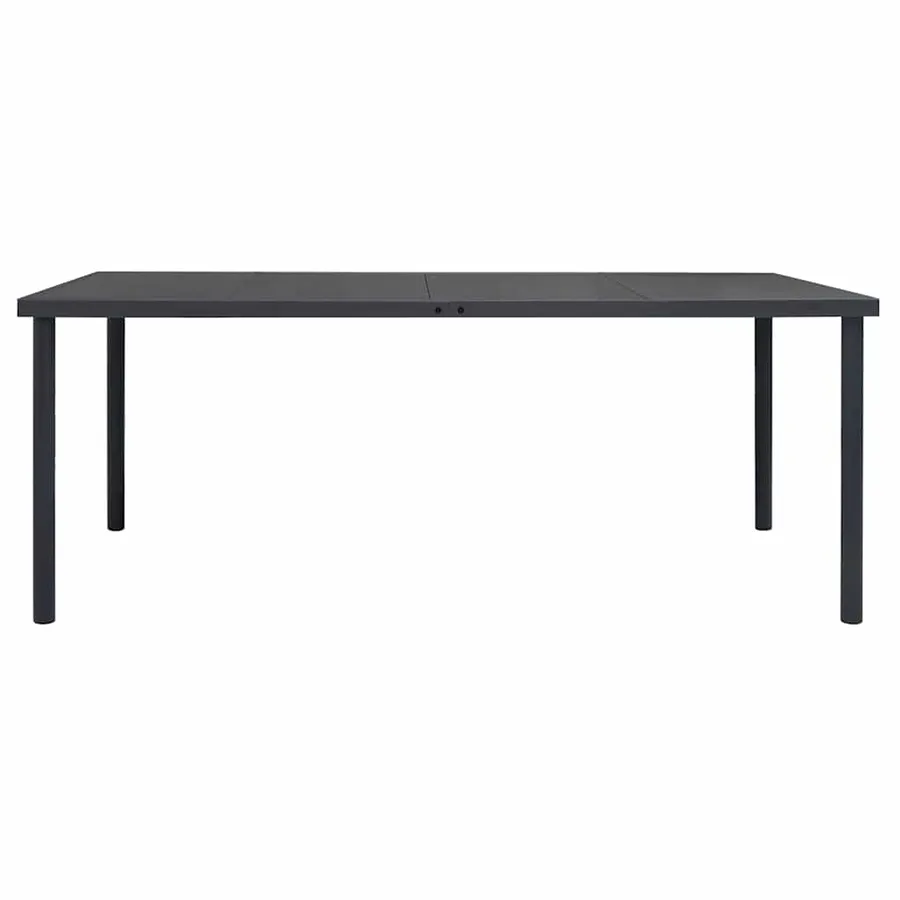 Table à dîner d'extérieur Anthracite 190x90x74 cm Acier - 2