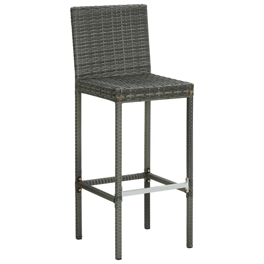 Tabourets de bar de jardin et coussins lot de 2 résine tressée - 3