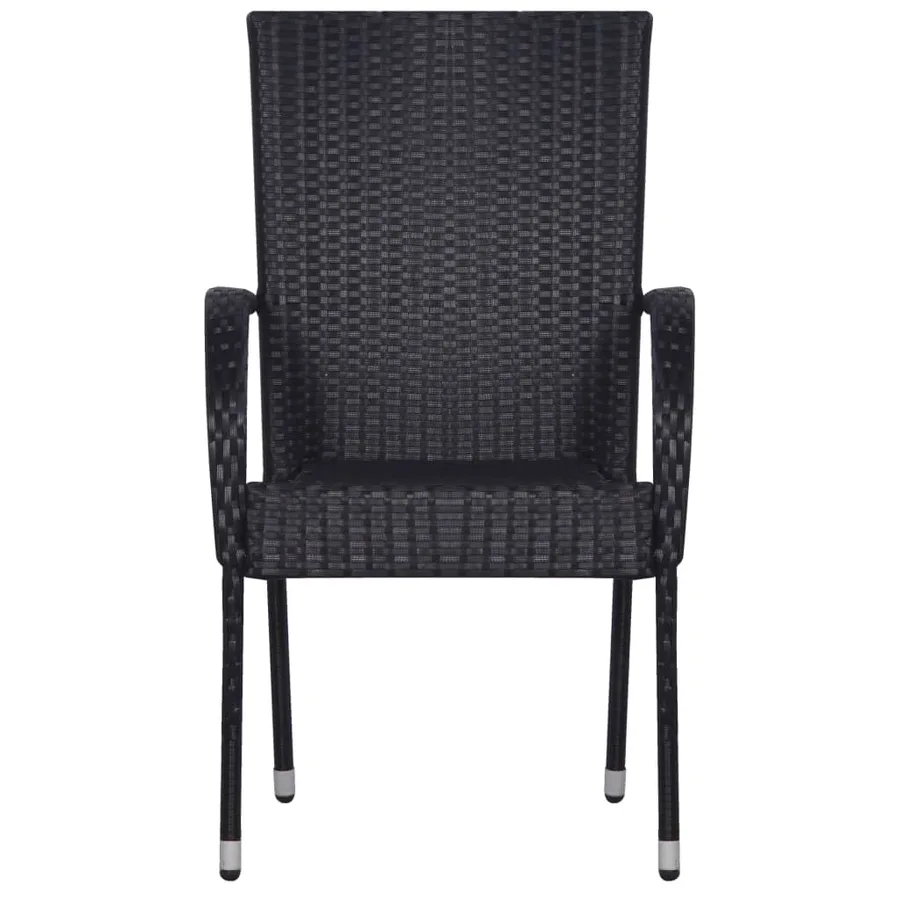Ensemble à manger de jardin 5 pcs Noir - 7