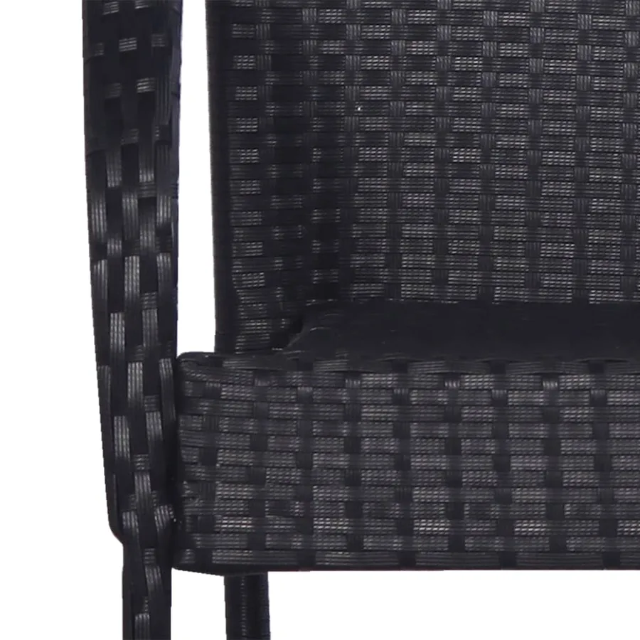 Ensemble à manger de jardin 5 pcs Noir - 8