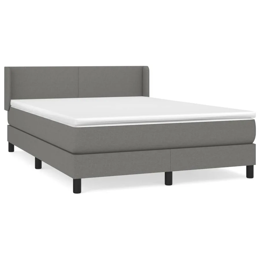 Sommier à lattes de lit avec matelas Gris foncé 140x200cm Tissu - 2