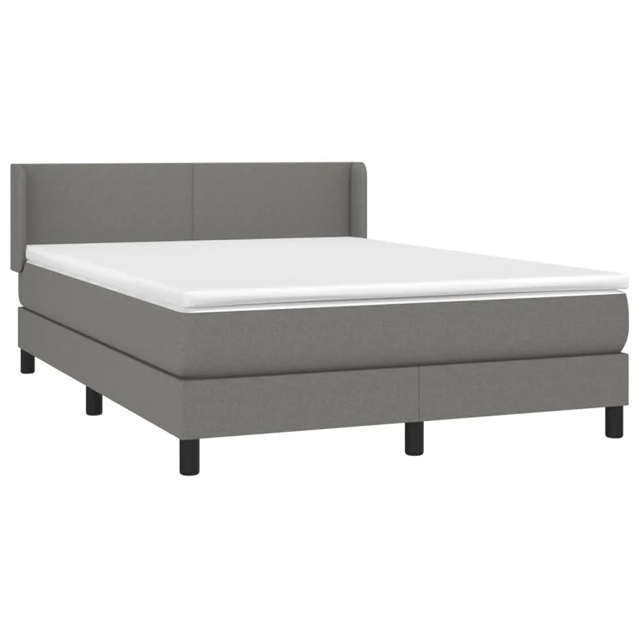 Sommier à lattes de lit avec matelas Gris foncé 140x200cm Tissu - 3