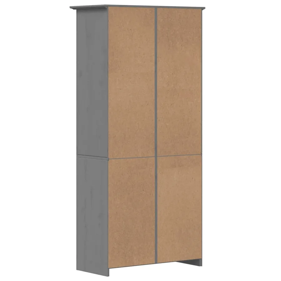 Bibliothèque BODO gris 82x40x173 cm bois de pin massif - 6