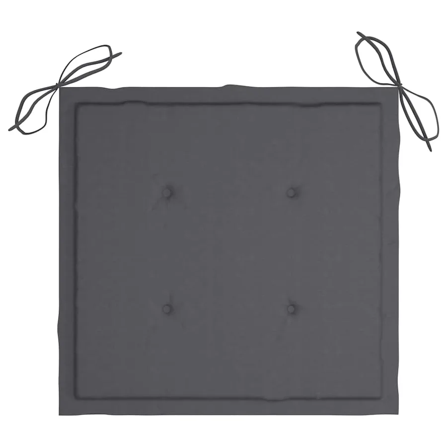 Chaise à bascule avec coussin anthracite Bois de teck solide - 6