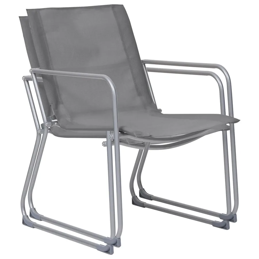 Salon de jardin 4 pcs Tissu et acier Gris - 10