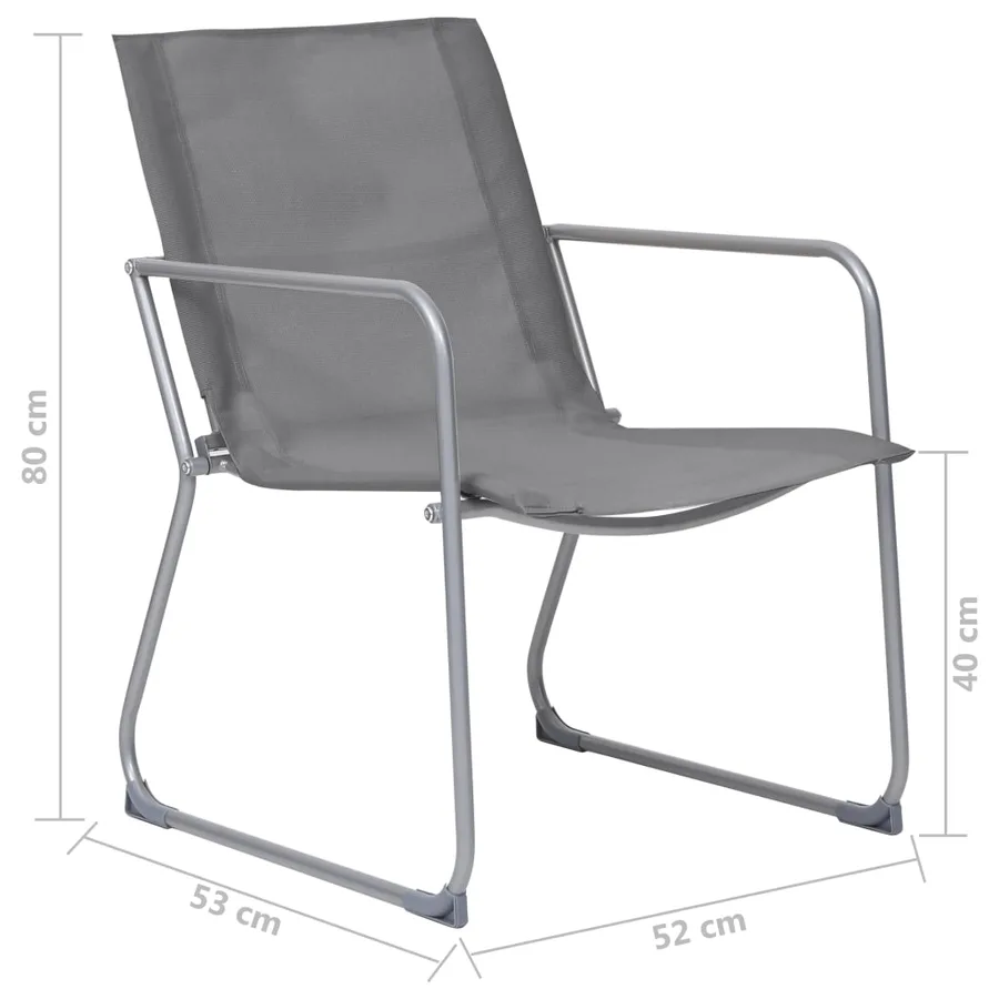 Salon de jardin 4 pcs Tissu et acier Gris - 14