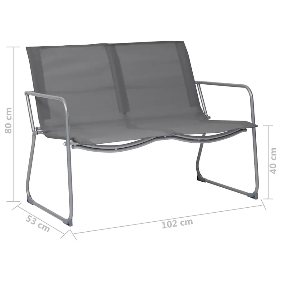 Salon de jardin 4 pcs Tissu et acier Gris - 15