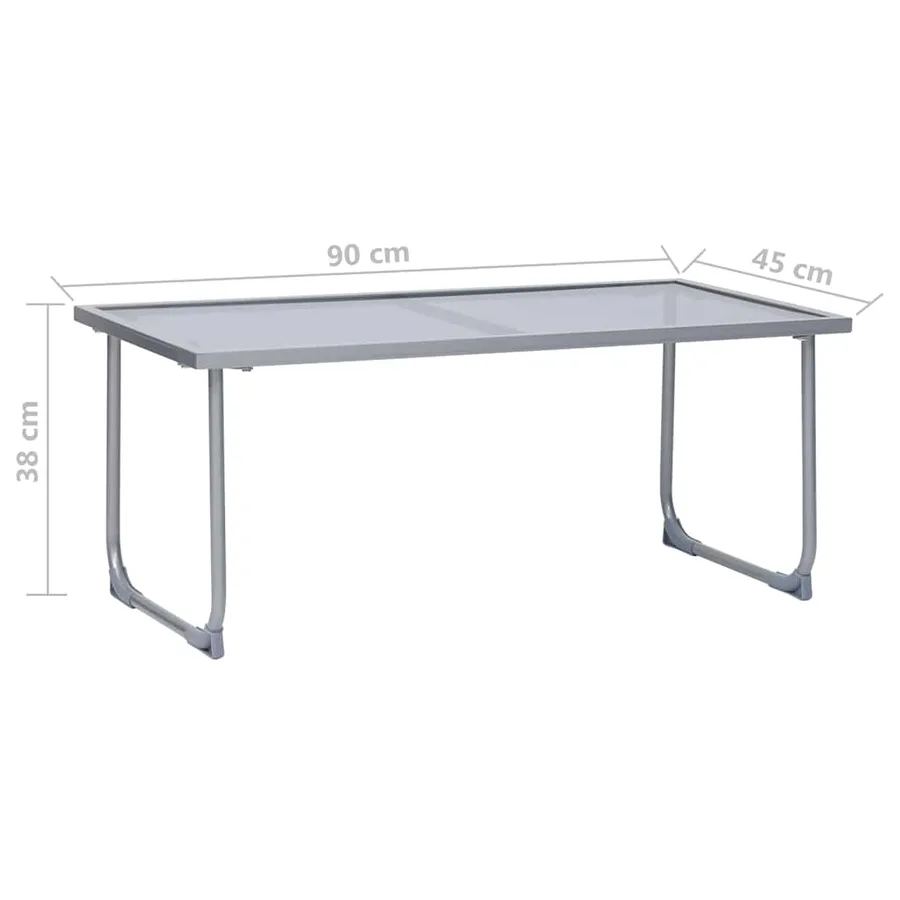 Salon de jardin 4 pcs Tissu et acier Gris - 16