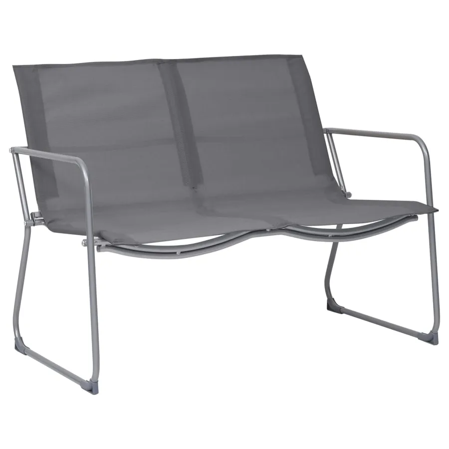 Salon de jardin 4 pcs Tissu et acier Gris - 3