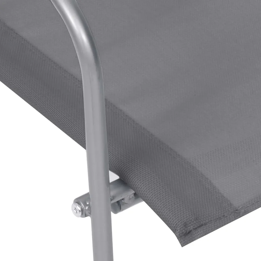 Salon de jardin 4 pcs Tissu et acier Gris - 6