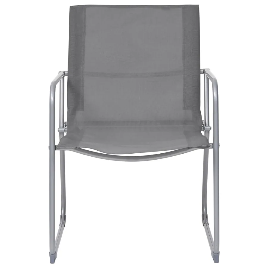Salon de jardin 4 pcs Tissu et acier Gris - 7