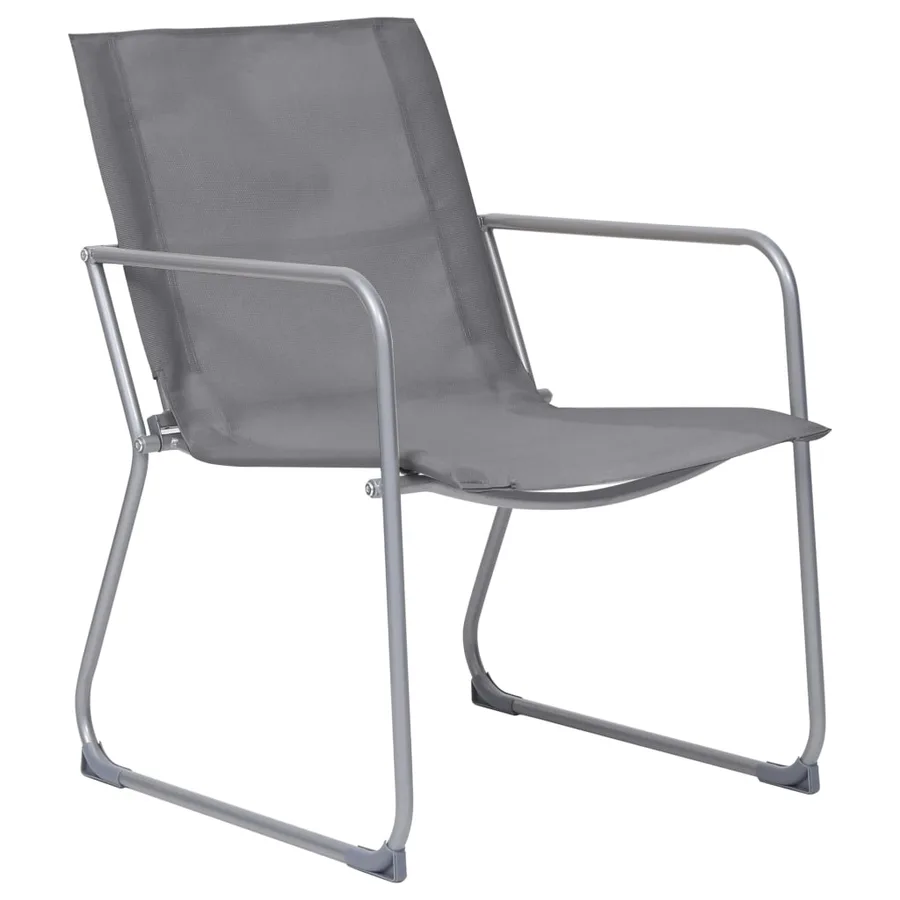 Salon de jardin 4 pcs Tissu et acier Gris - 8