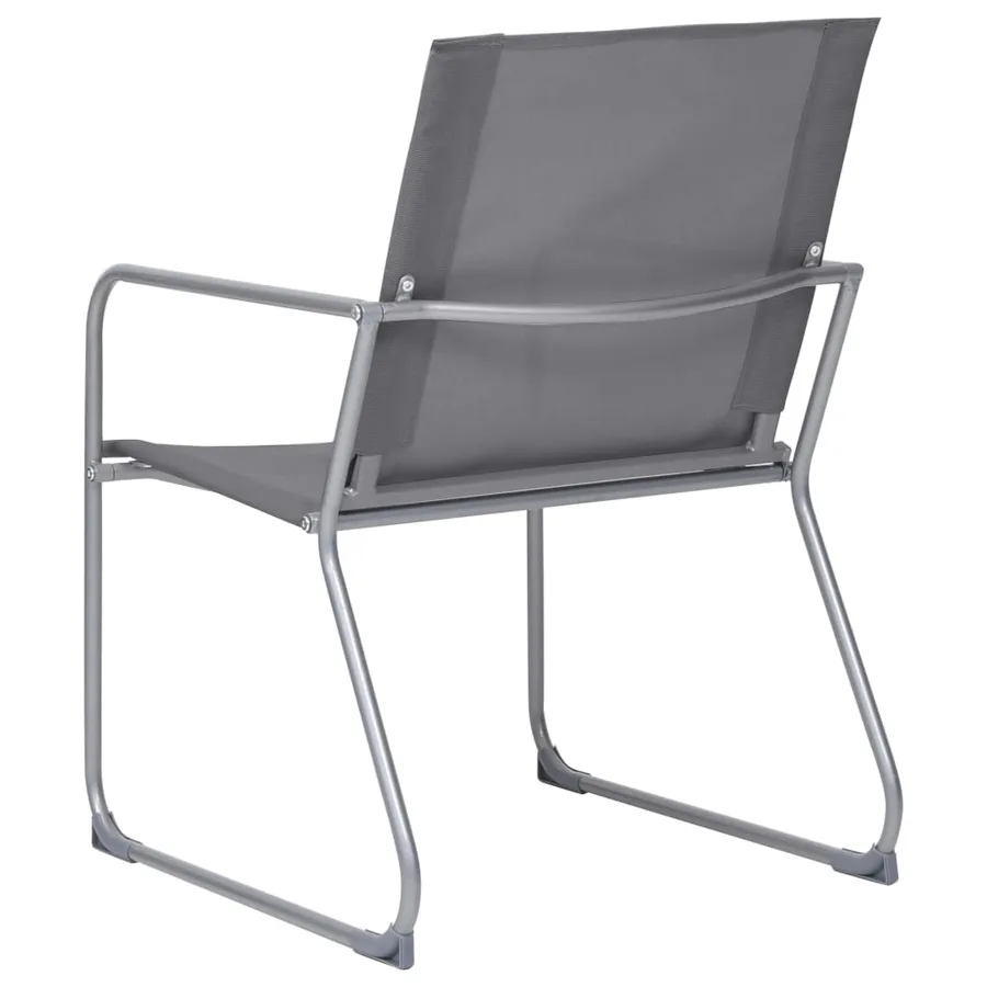 Salon de jardin 4 pcs Tissu et acier Gris - 9
