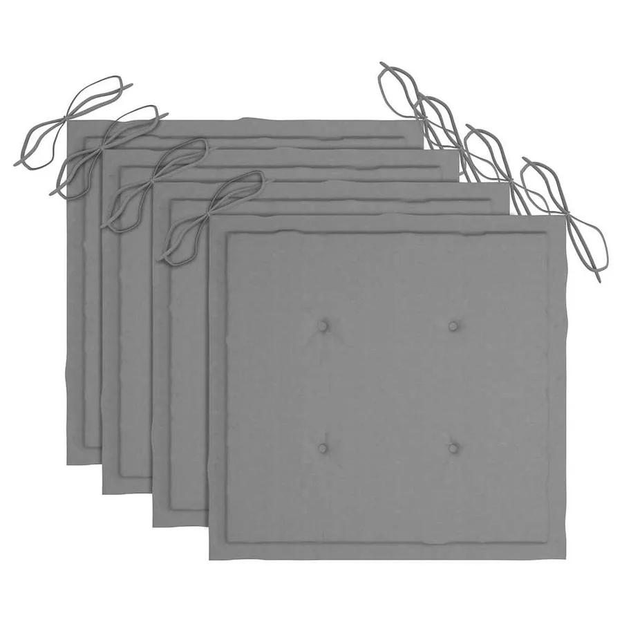 Chaises de jardin empilables avec coussins lot de 4 Teck solide - 20