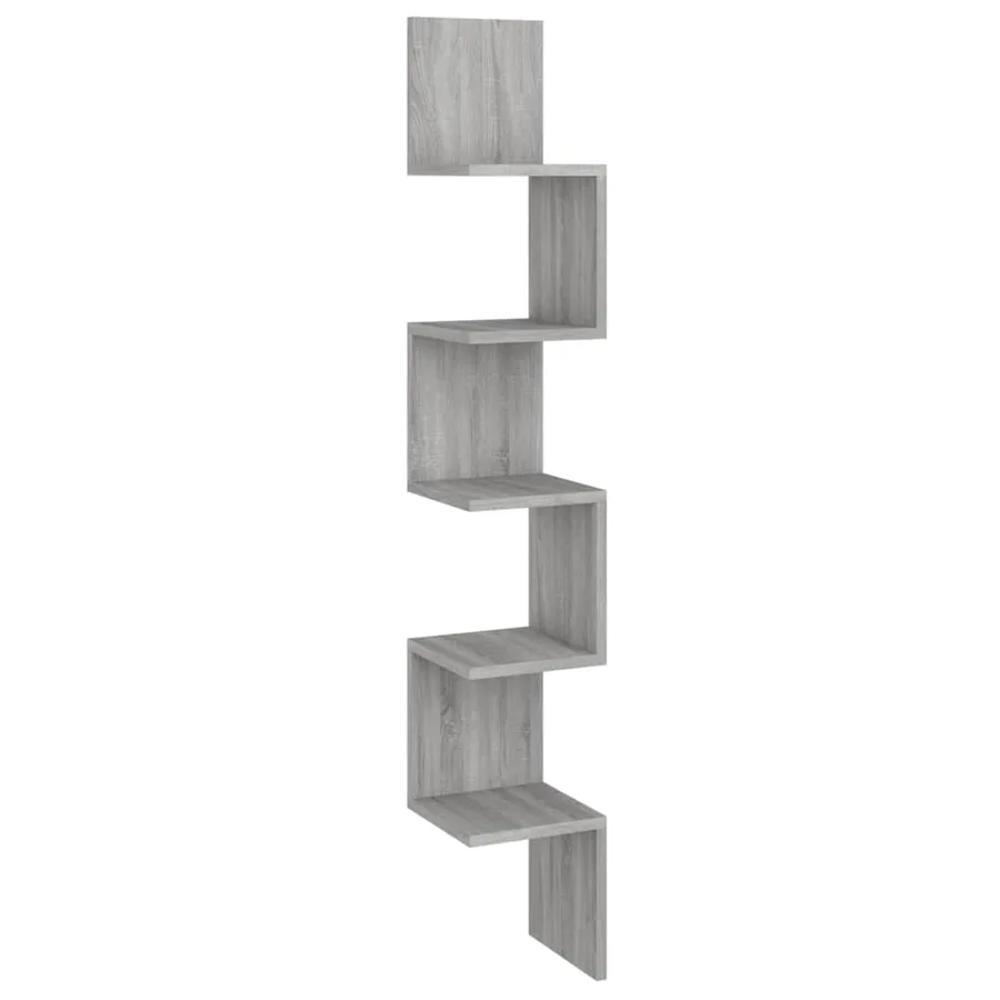 Étagère angle murale Sonoma gris 20x20x127,5 cm Bois ingénierie - 2