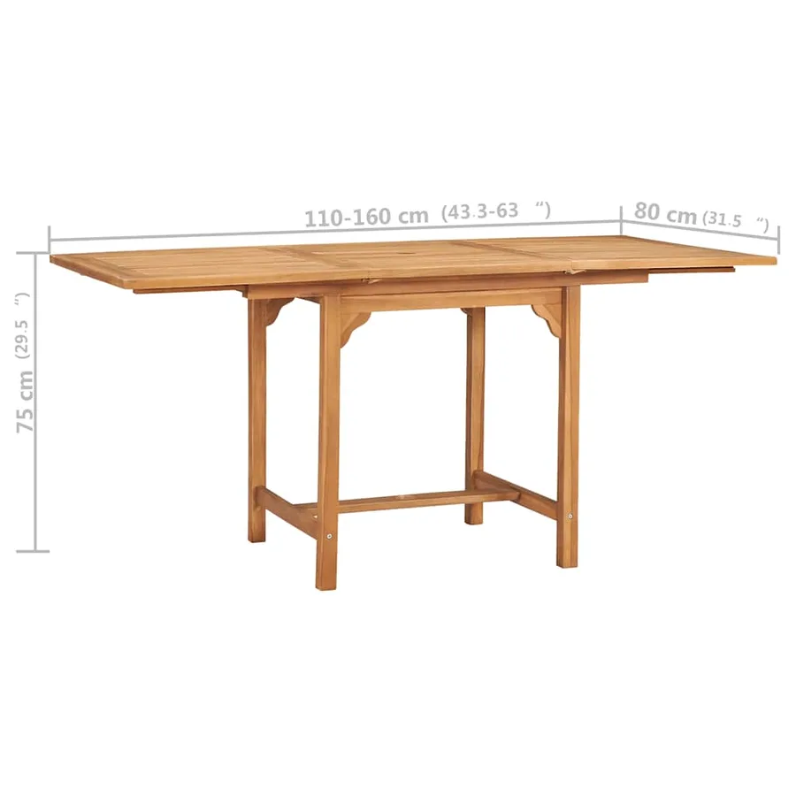 Ensemble à manger de jardin 5 pcs Bois de teck massif - 13