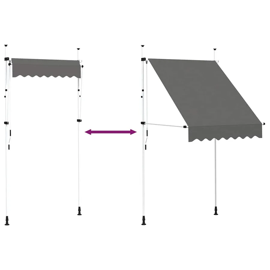 Auvent manuel rétractable 150 cm Anthracite - 6