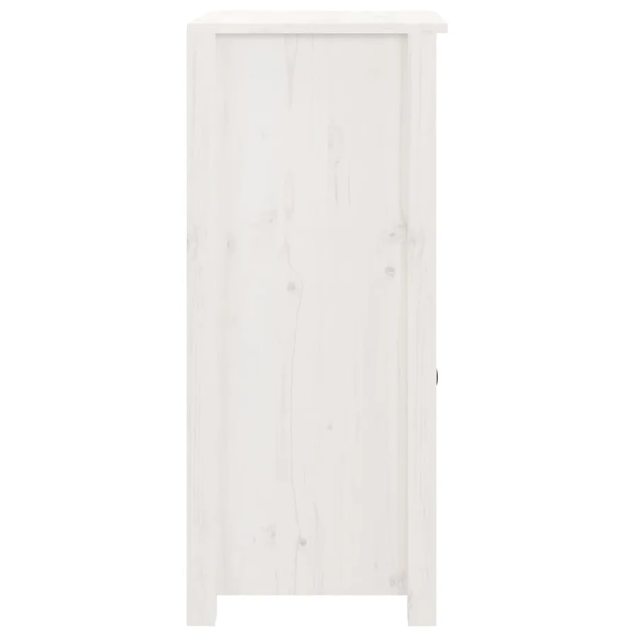 Buffet blanc 40x35x80 cm bois massif de pin - 6